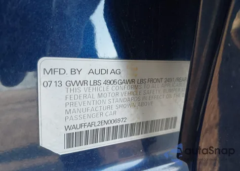 2014 Audi A4 2.0T Premium из США, поврежденный, VIN WAUFFAFL2EN006972